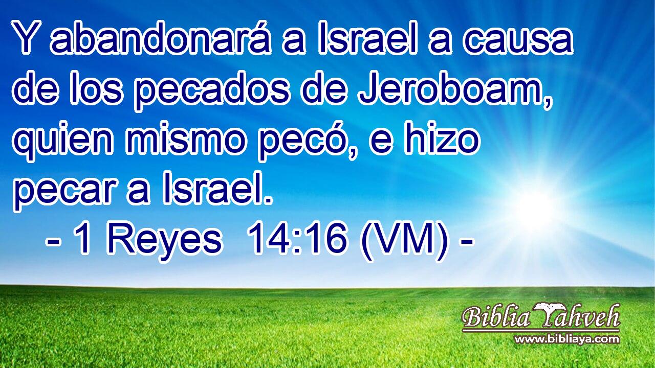  Y abandonará a Israel a causa de los pecados de Jeroboam, quien mismo pecó, e hizo pecar a Israel. 