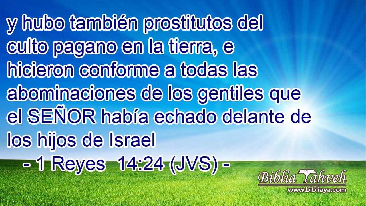 y hubo también prostitutos del culto pagano en la tierra, e hicieron conforme a todas las abominaciones de los gentiles que el SEÑOR había echado delante de los hijos de Israel