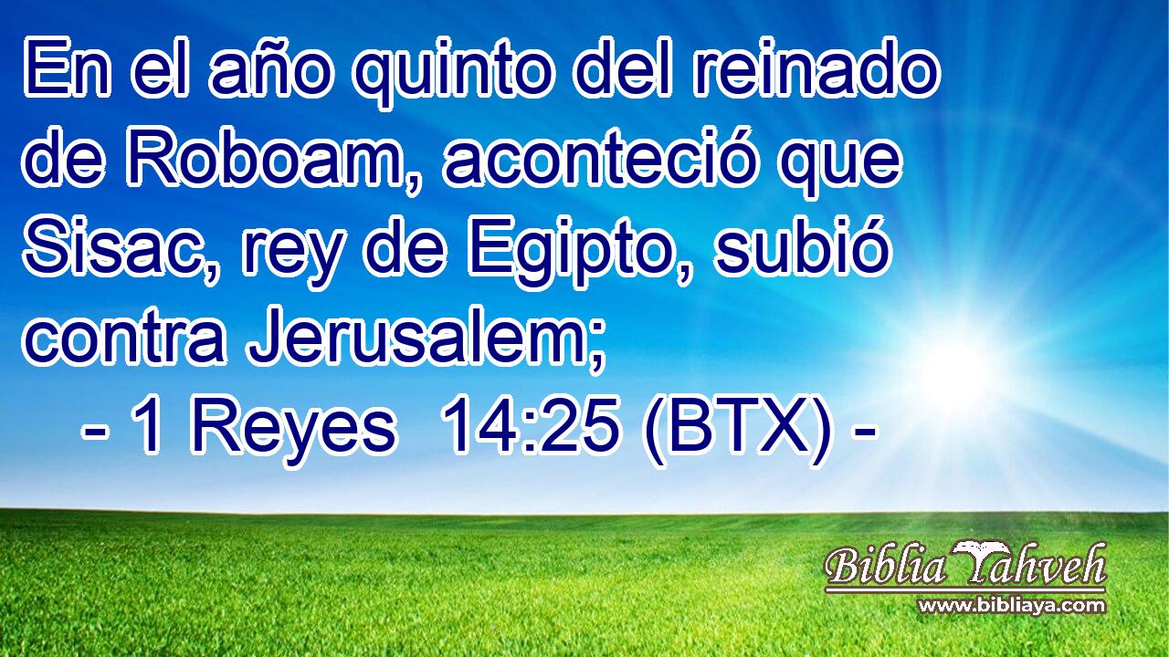 En el año quinto del reinado de Roboam, aconteció que Sisac, rey de Egipto, subió contra Jerusalem;