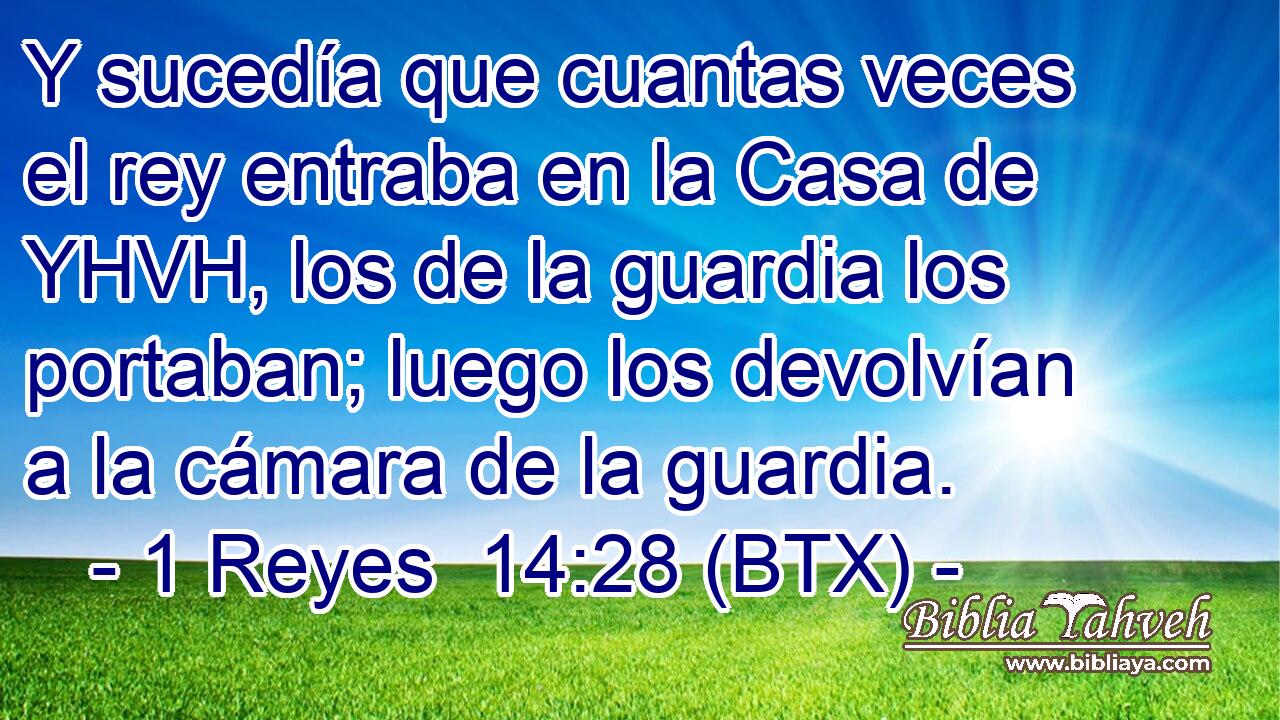 Y sucedía que cuantas veces el rey entraba en la Casa de YHVH, los de la guardia los portaban; luego los devolvían a la cámara de la guardia.