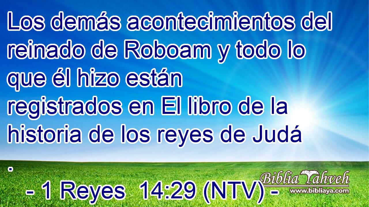 Los demás acontecimientos del reinado de Roboam y todo lo que él hizo están registrados en El libro de la historia de los reyes de Judá .