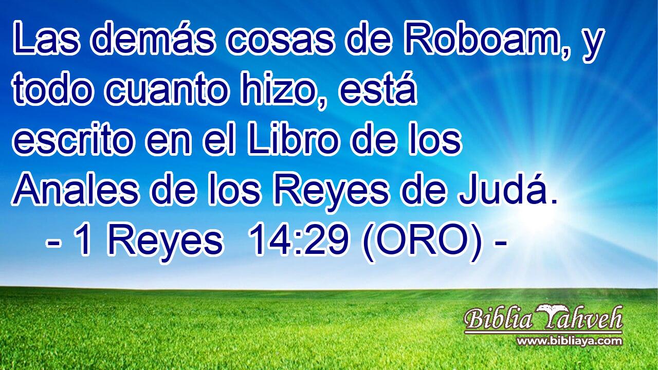  Las demás cosas de Roboam, y todo cuanto hizo, está escrito en el Libro de los Anales de los Reyes de Judá. 
