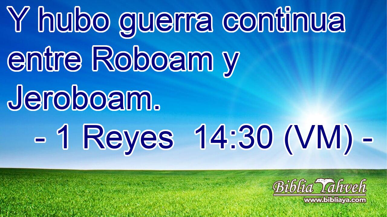  Y hubo guerra continua entre Roboam y Jeroboam. 