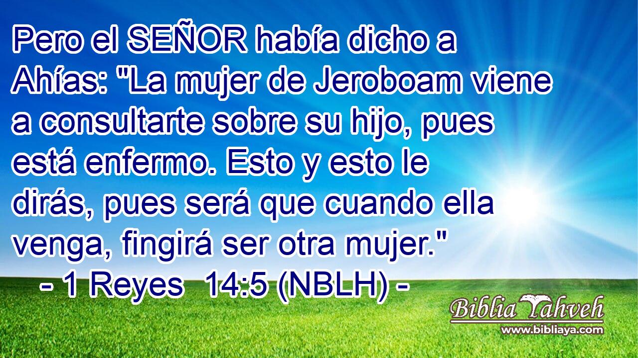  Pero el SEÑOR había dicho a Ahías: 