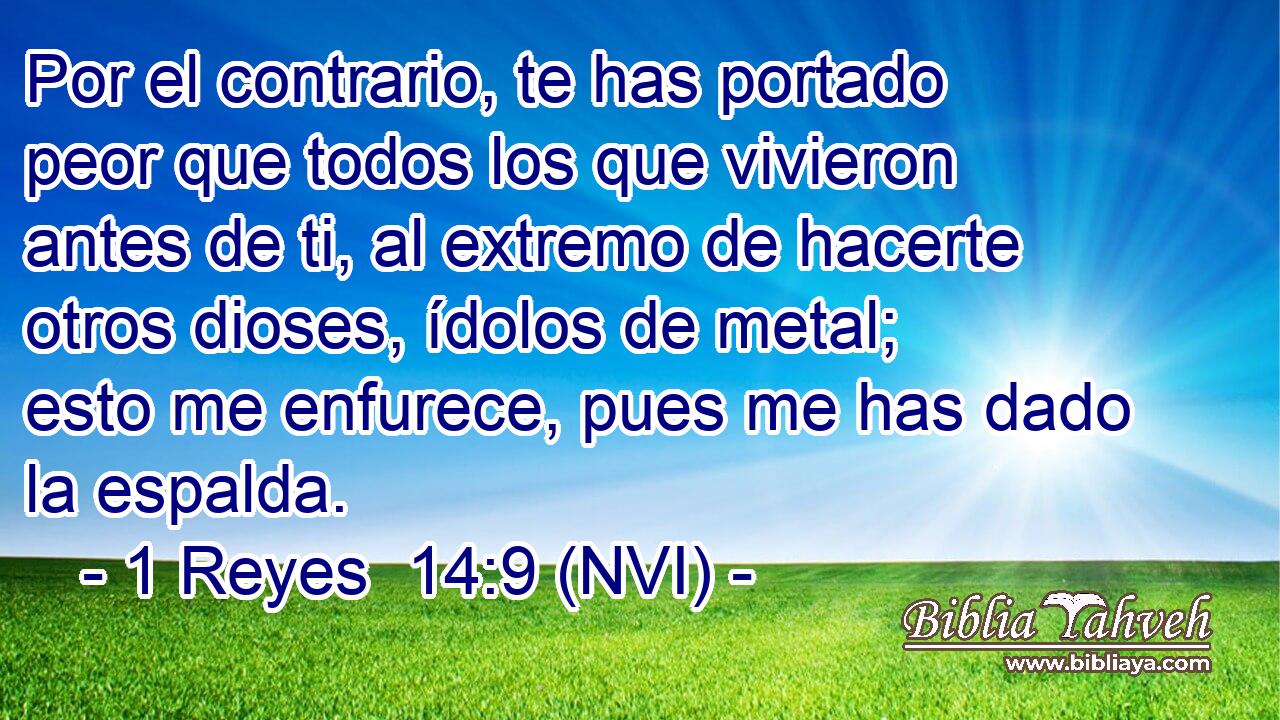  Por el contrario, te has portado peor que todos los que vivieron antes de ti, al extremo de hacerte otros dioses, ídolos de metal; esto me enfurece, pues me has dado la espalda. 