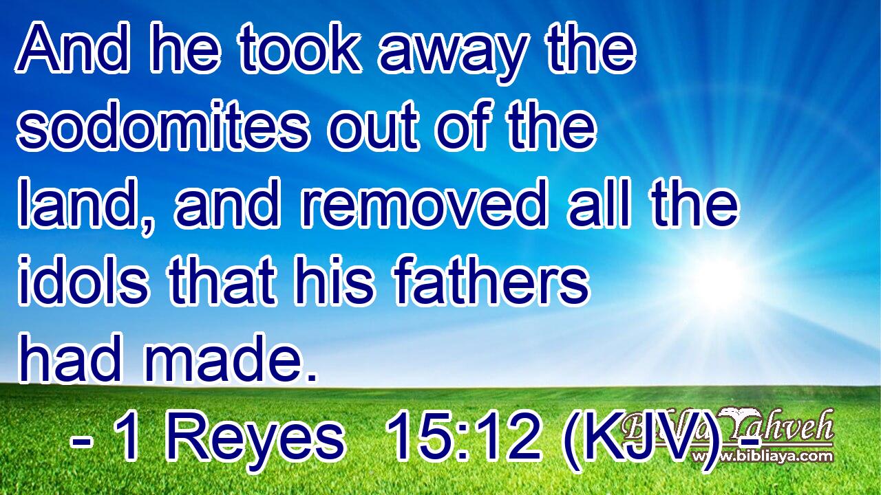 And he took away the sodomites out of the land, and removed all the idols that his fathers had made.