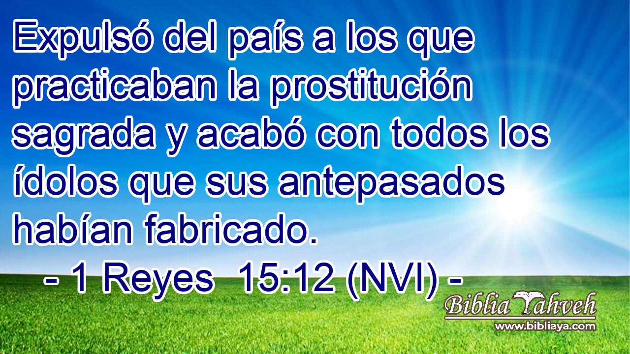  Expulsó del país a los que practicaban la prostitución sagrada y acabó con todos los ídolos que sus antepasados habían fabricado. 