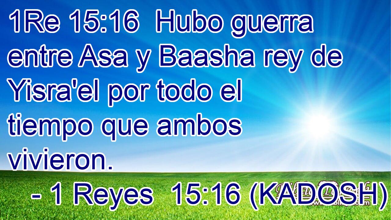  Hubo guerra entre Asa y Baasha rey de Yisra'el por todo el tiempo que ambos vivieron. 