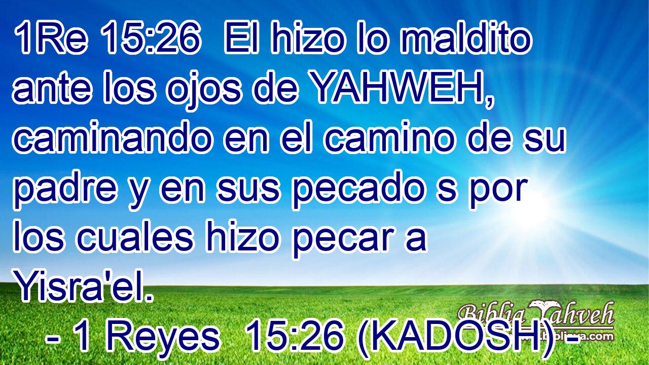  El hizo lo maldito ante los ojos de YAHWEH, caminando en el camino de su padre y en sus pecado s por los cuales hizo pecar a Yisra'el. 