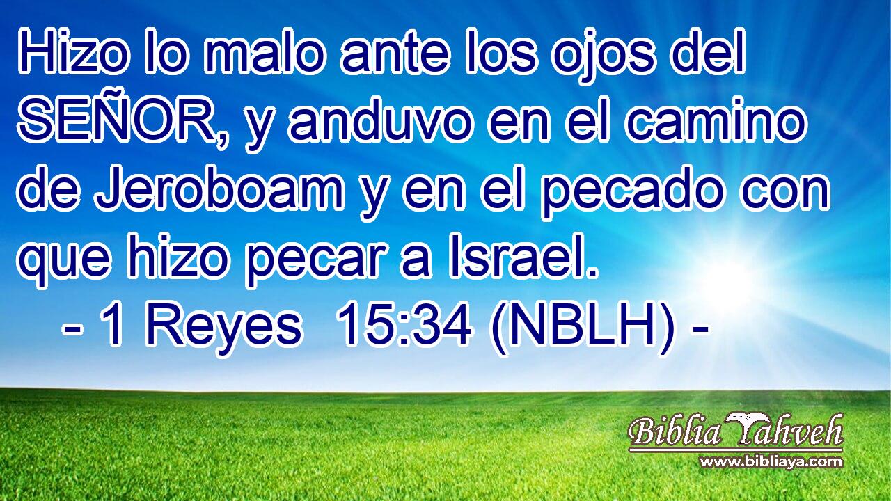  Hizo lo malo ante los ojos del SEÑOR, y anduvo en el camino de Jeroboam y en el pecado con que hizo pecar a Israel. 