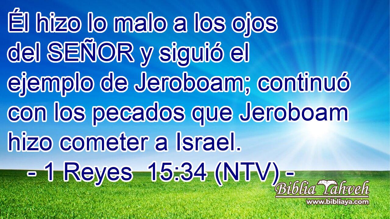 Él hizo lo malo a los ojos del SEÑOR y siguió el ejemplo de Jeroboam; continuó con los pecados que Jeroboam hizo cometer a Israel.