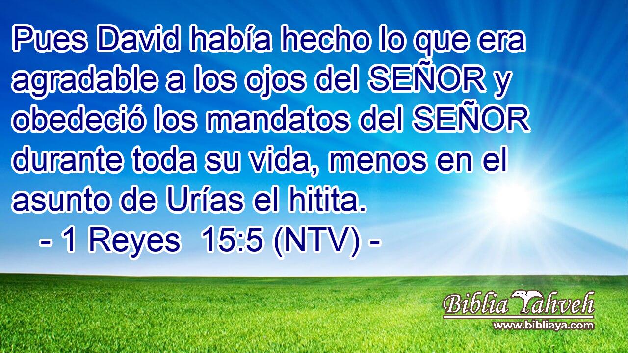 Pues David había hecho lo que era agradable a los ojos del SEÑOR y obedeció los mandatos del SEÑOR durante toda su vida, menos en el asunto de Urías el hitita.