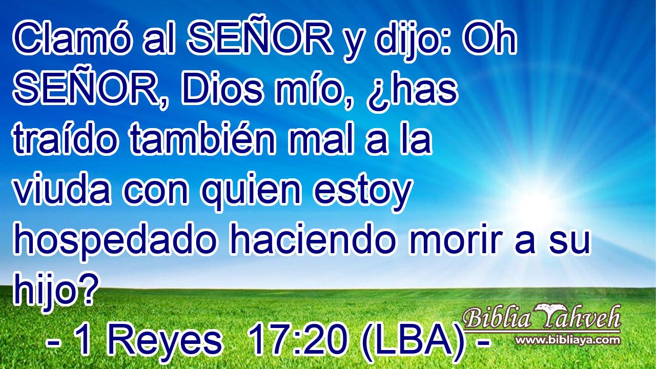 Clamó al SEÑOR y dijo: Oh SEÑOR, Dios mío, ¿has traído también mal a la viuda con quien estoy hospedado haciendo morir a su hijo?
