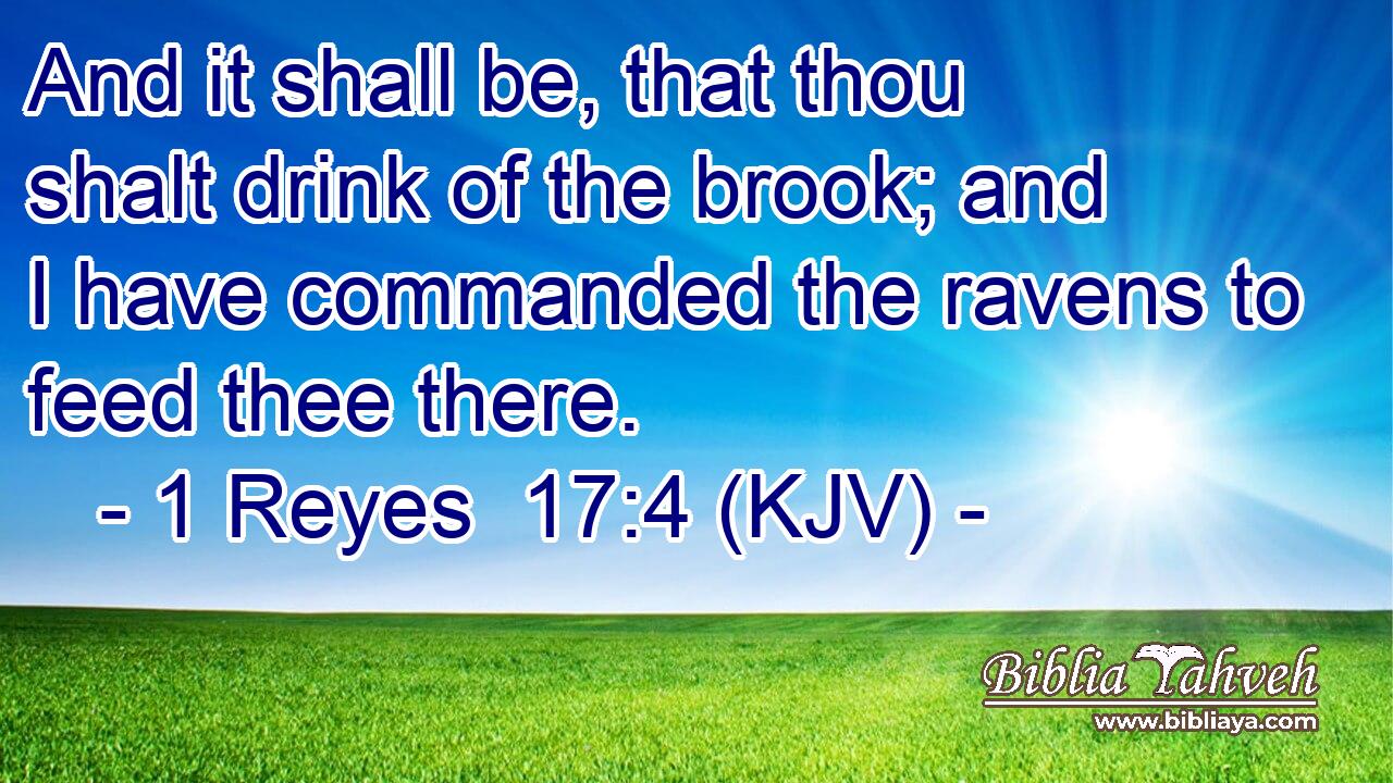 And it shall be, that thou shalt drink of the brook; and I have commanded the ravens to feed thee there.