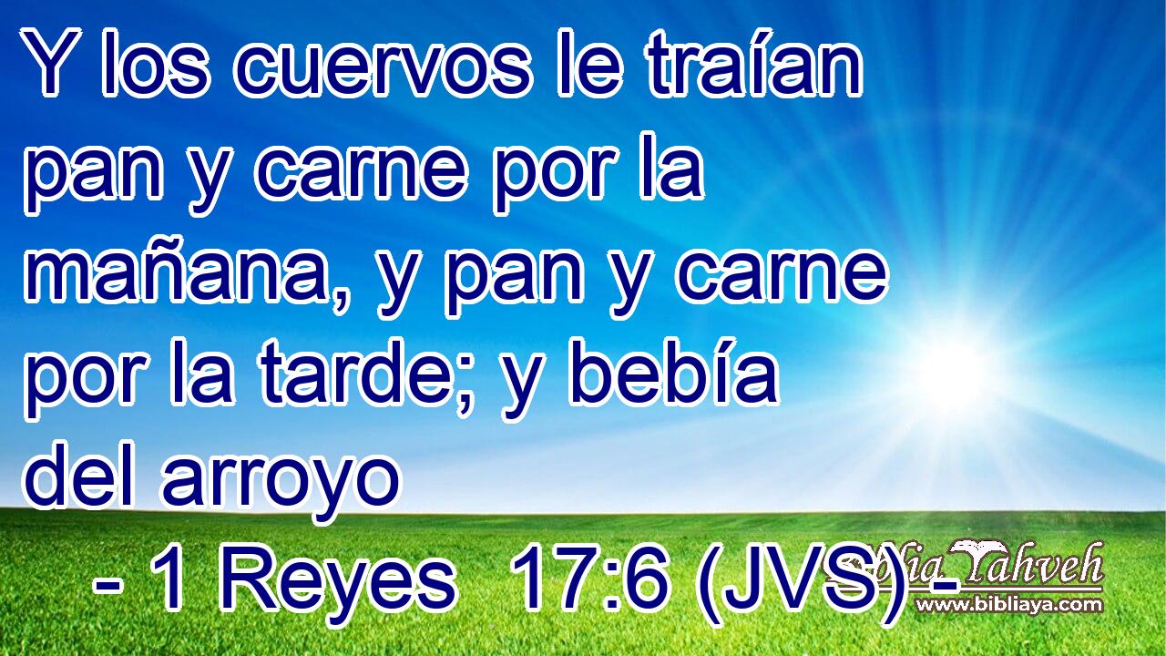 Y los cuervos le traían pan y carne por la mañana, y pan y carne por la tarde; y bebía del arroyo