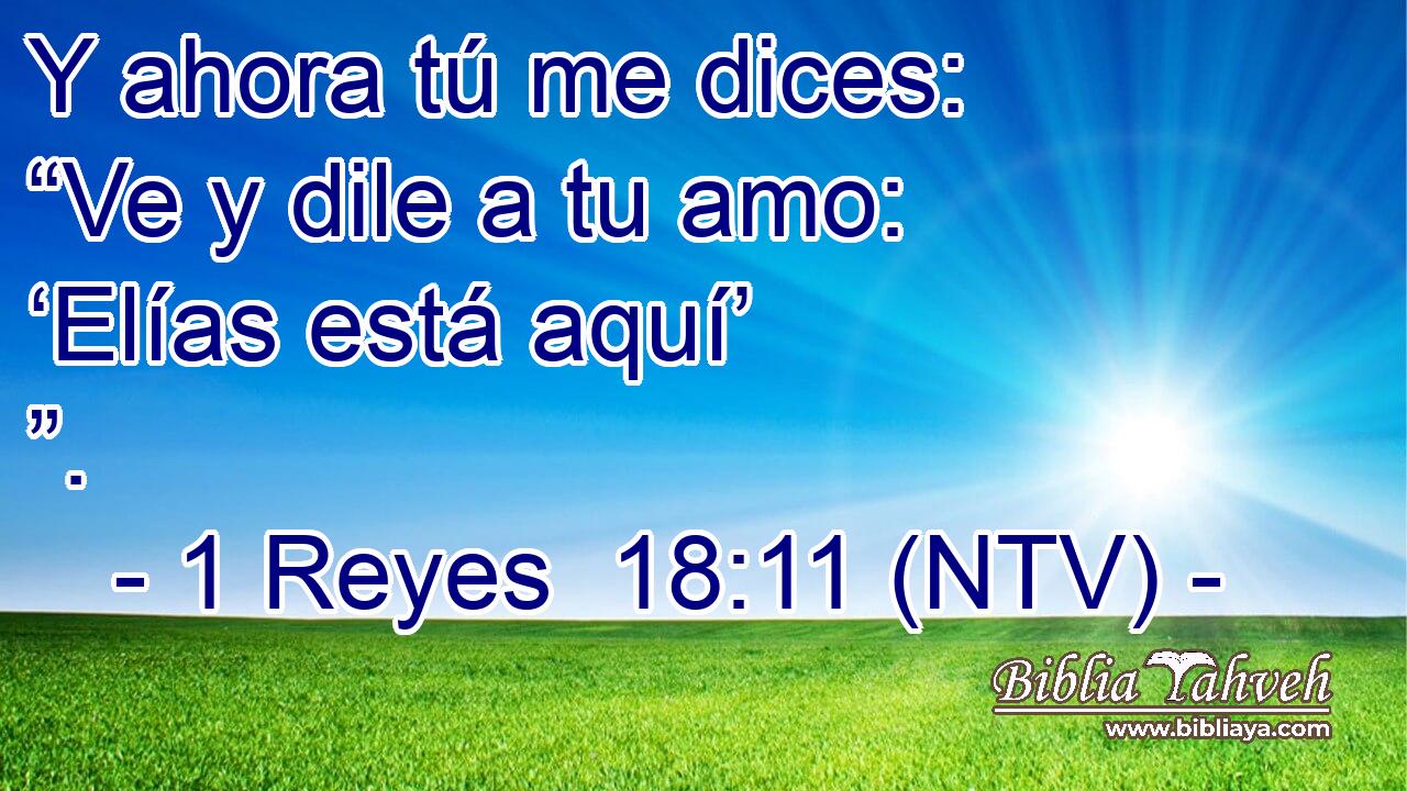 Y ahora tú me dices: “Ve y dile a tu amo: ‘Elías está aquí’ ”.