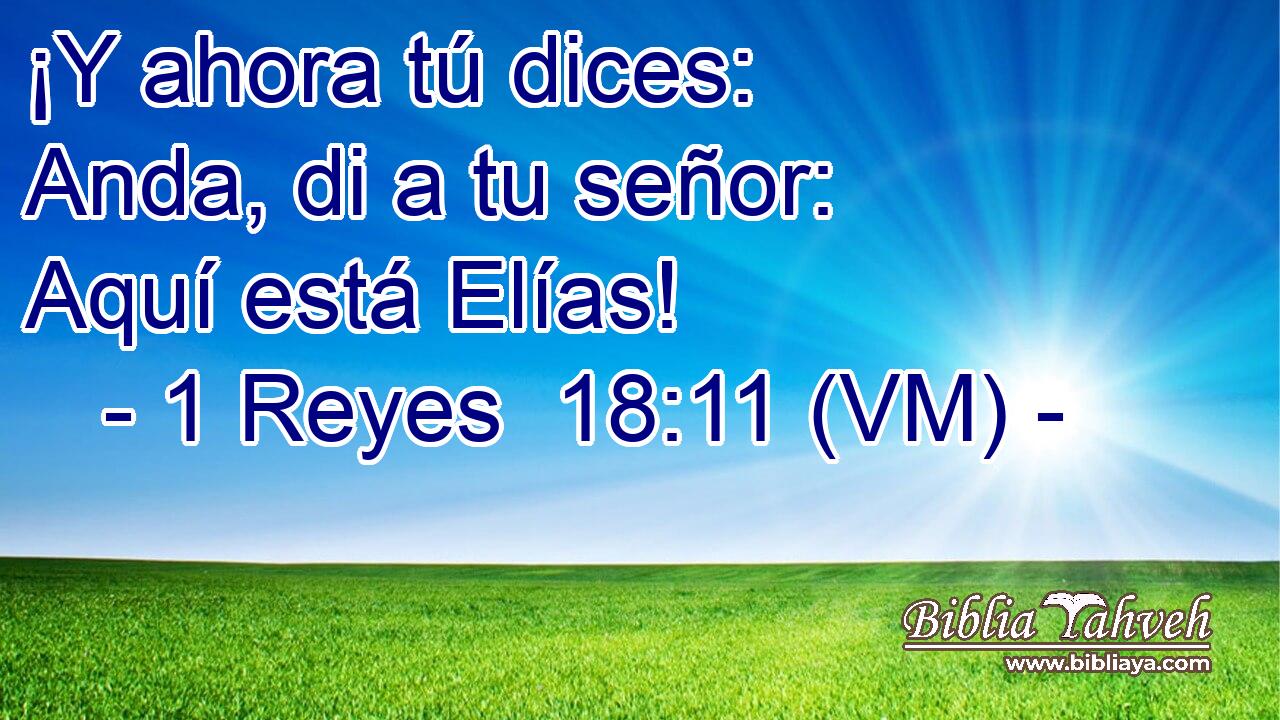  ¡Y ahora tú dices: Anda, di a tu señor: Aquí está Elías! 
