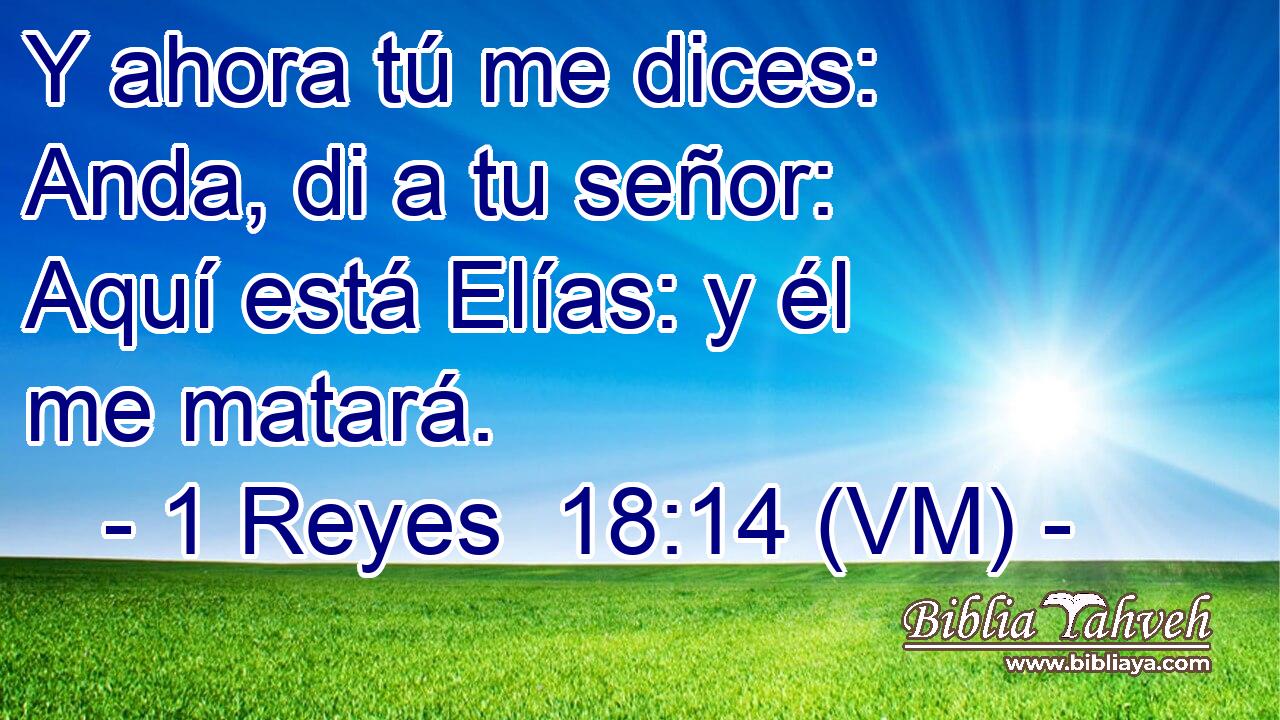  Y ahora tú me dices: Anda, di a tu señor: Aquí está Elías: y él me matará. 