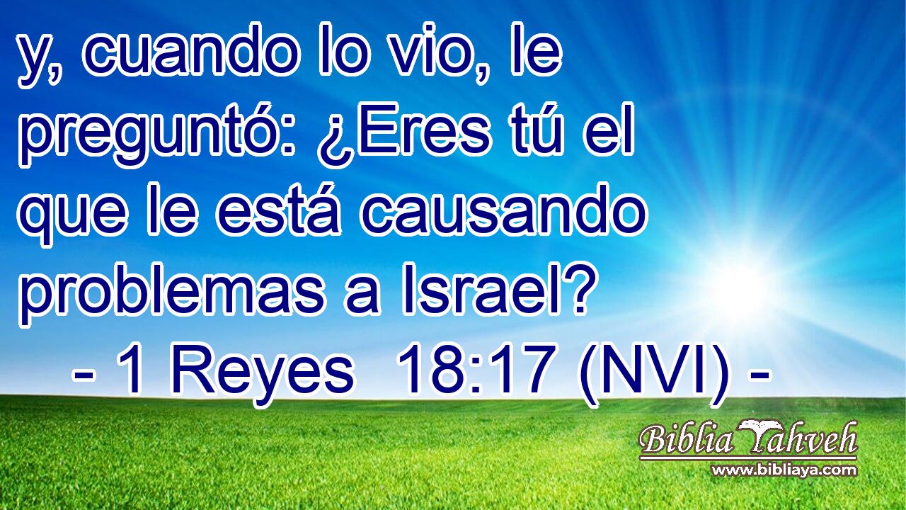 y, cuando lo vio, le preguntó: ¿Eres tú el que le está causando problemas a Israel? 