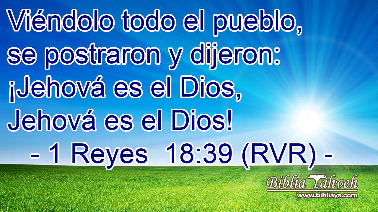 Viéndolo todo el pueblo, se postraron y dijeron: ¡Jehová es el Dios, Jehová es el Dios!