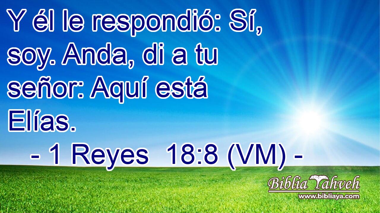  Y él le respondió: Sí, soy. Anda, di a tu señor: Aquí está Elías. 