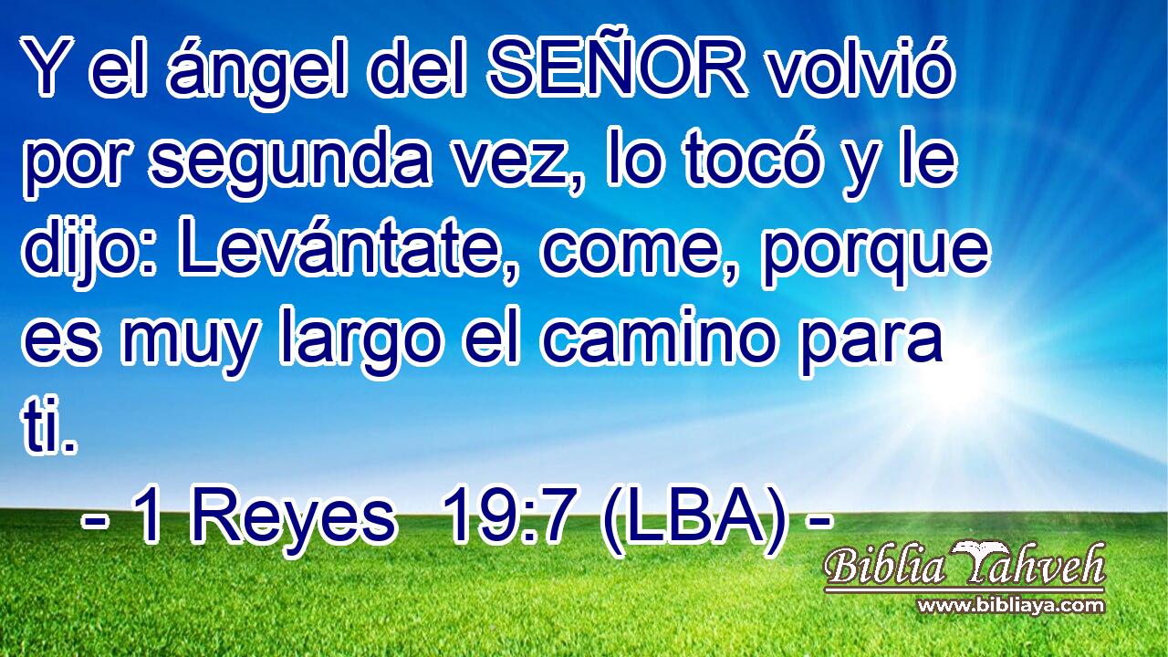 Y el ángel del SEÑOR volvió por segunda vez, lo tocó y le dijo: Levántate, come, porque es muy largo el camino para ti.