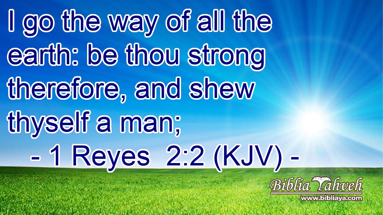 I go the way of all the earth: be thou strong therefore, and shew thyself a man;