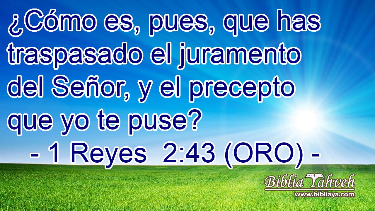  ¿Cómo es, pues, que has traspasado el juramento del Señor, y el precepto que yo te puse? 