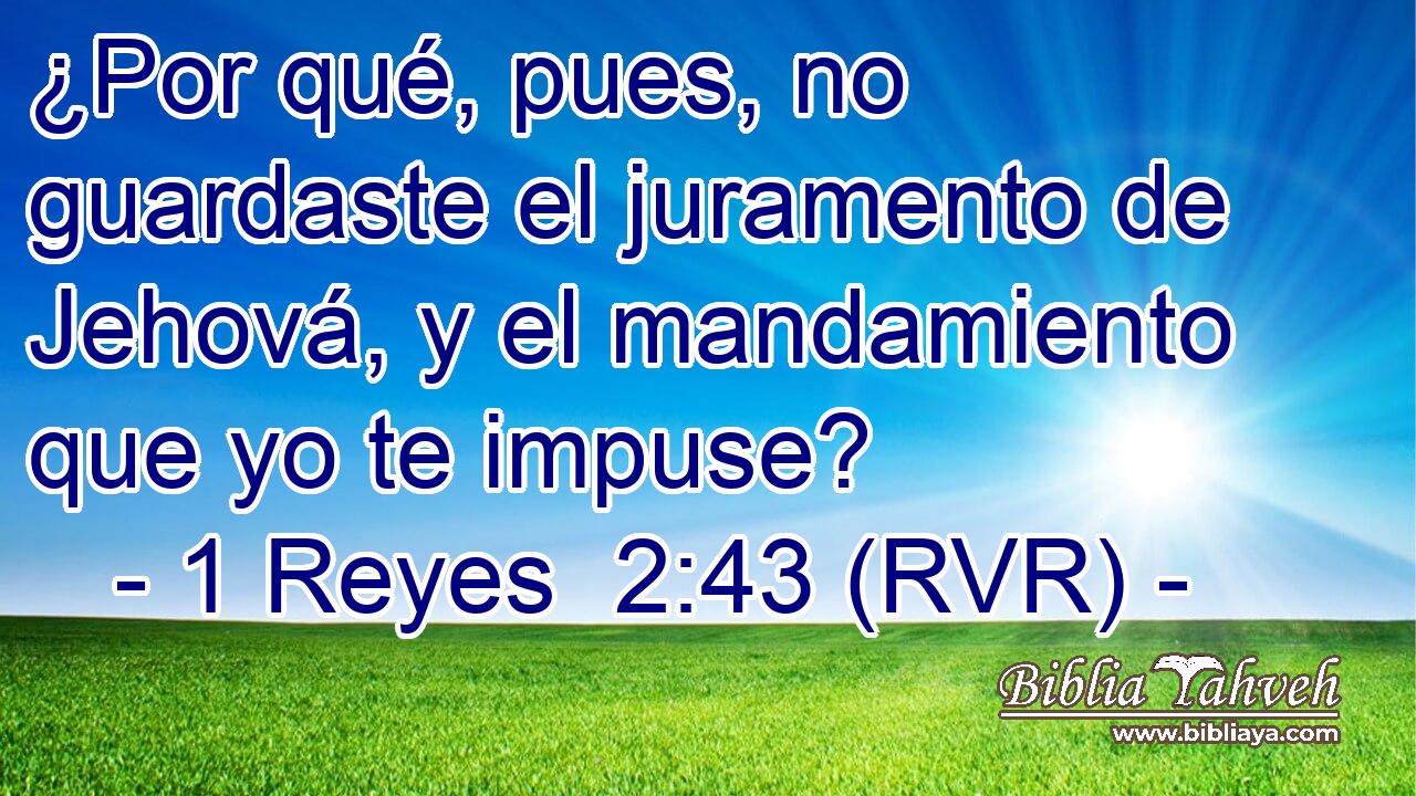 ¿Por qué, pues, no guardaste el juramento de Jehová, y el mandamiento que yo te impuse?