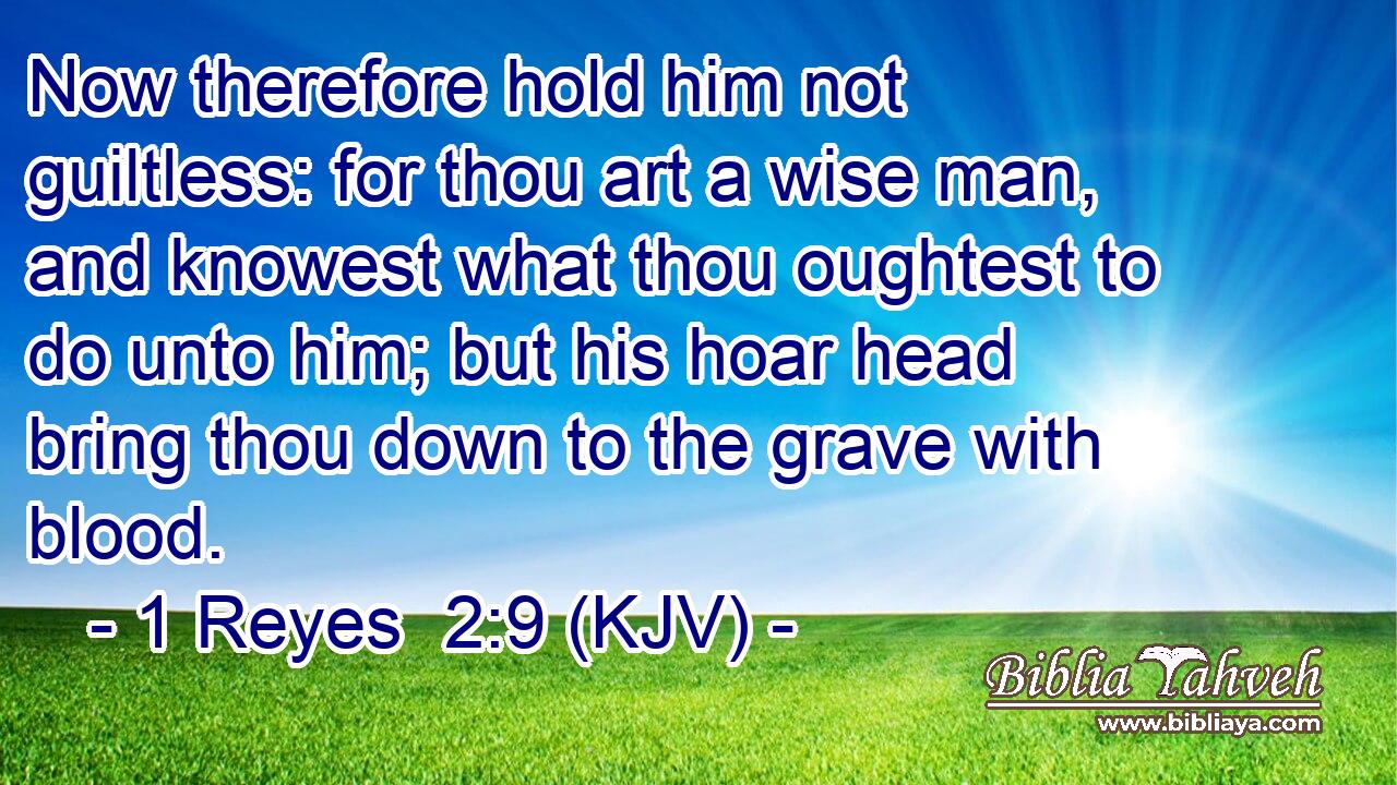 Now therefore hold him not guiltless: for thou art a wise man, and knowest what thou oughtest to do unto him; but his hoar head bring thou down to the grave with blood.
