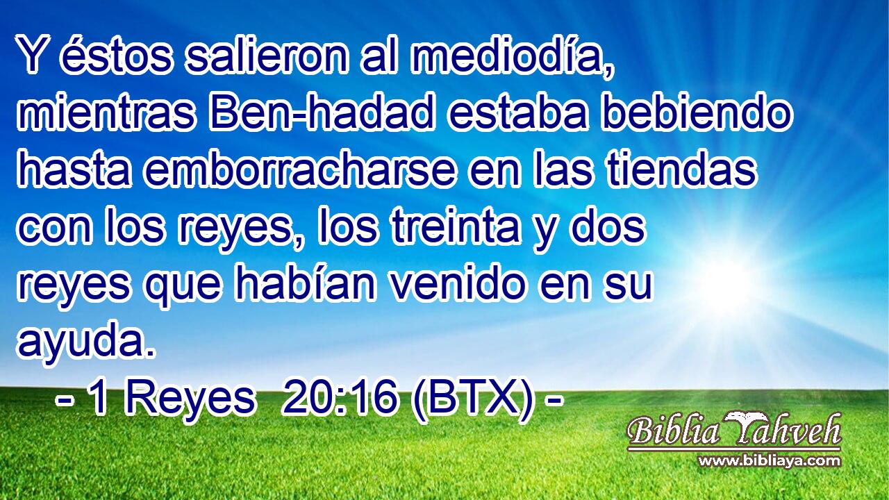 Y éstos salieron al mediodía, mientras Ben-hadad estaba bebiendo hasta emborracharse en las tiendas con los reyes, los treinta y dos reyes que habían venido en su ayuda.