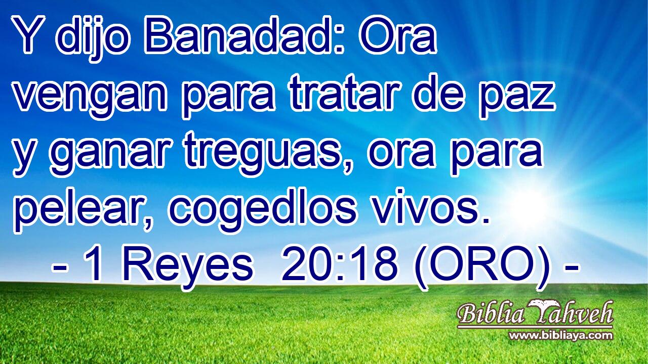  Y dijo Banadad: Ora vengan para tratar de paz y ganar treguas, ora para pelear, cogedlos vivos. 