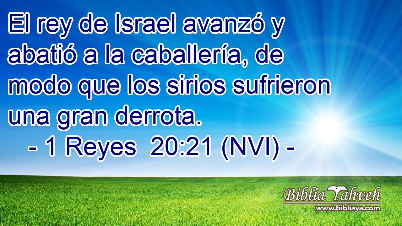  El rey de Israel avanzó y abatió a la caballería, de modo que los sirios sufrieron una gran derrota. 