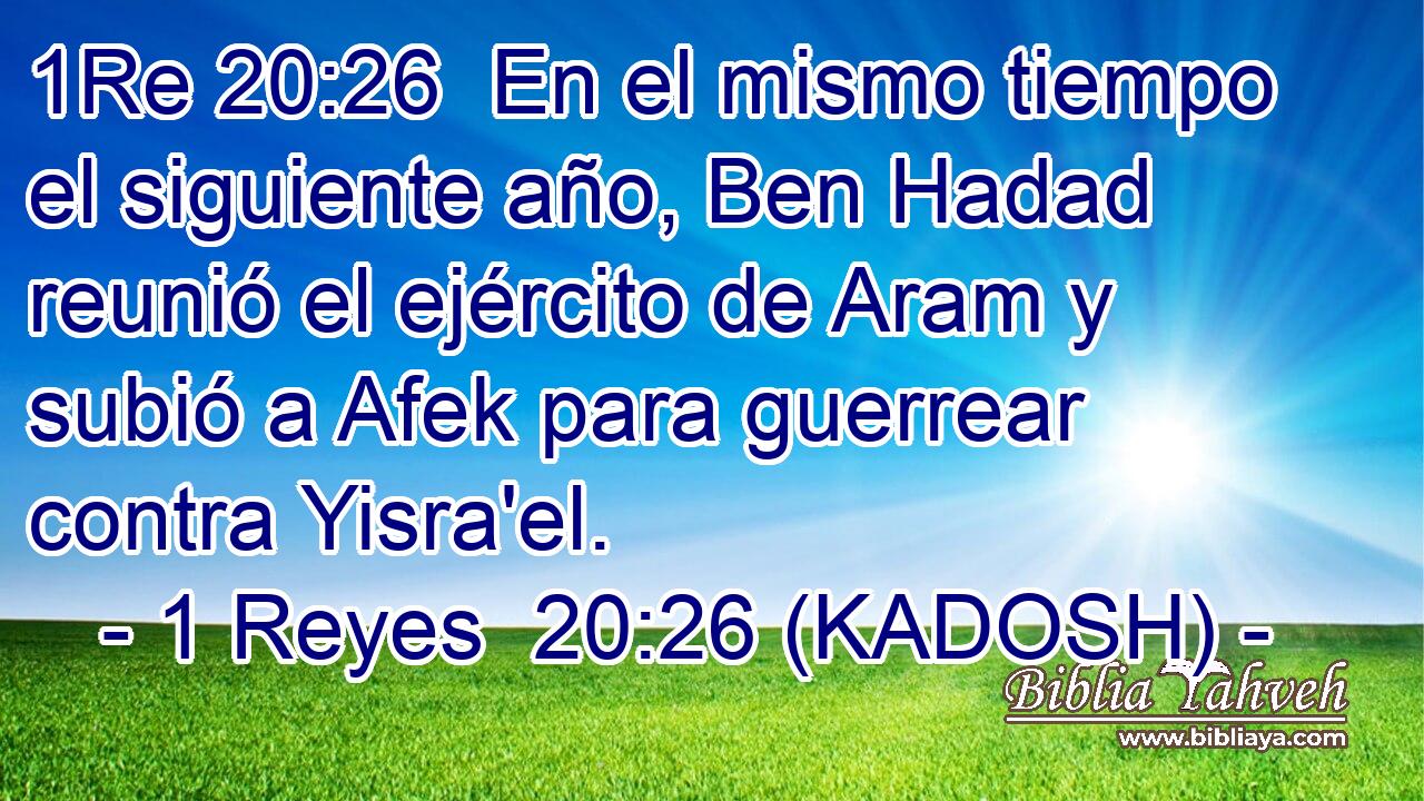  En el mismo tiempo el siguiente año, Ben Hadad reunió el ejército de Aram y subió a Afek para guerrear contra Yisra'el. 