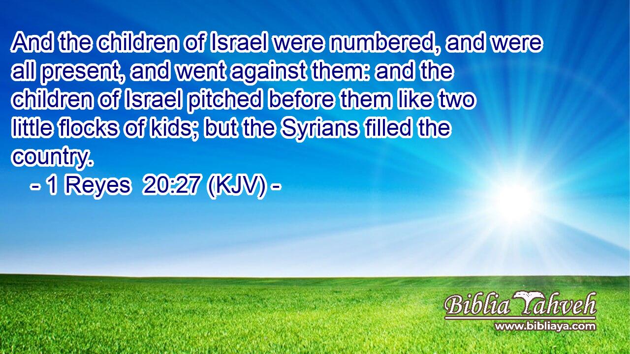 And the children of Israel were numbered, and were all present, and went against them: and the children of Israel pitched before them like two little flocks of kids; but the Syrians filled the country.
