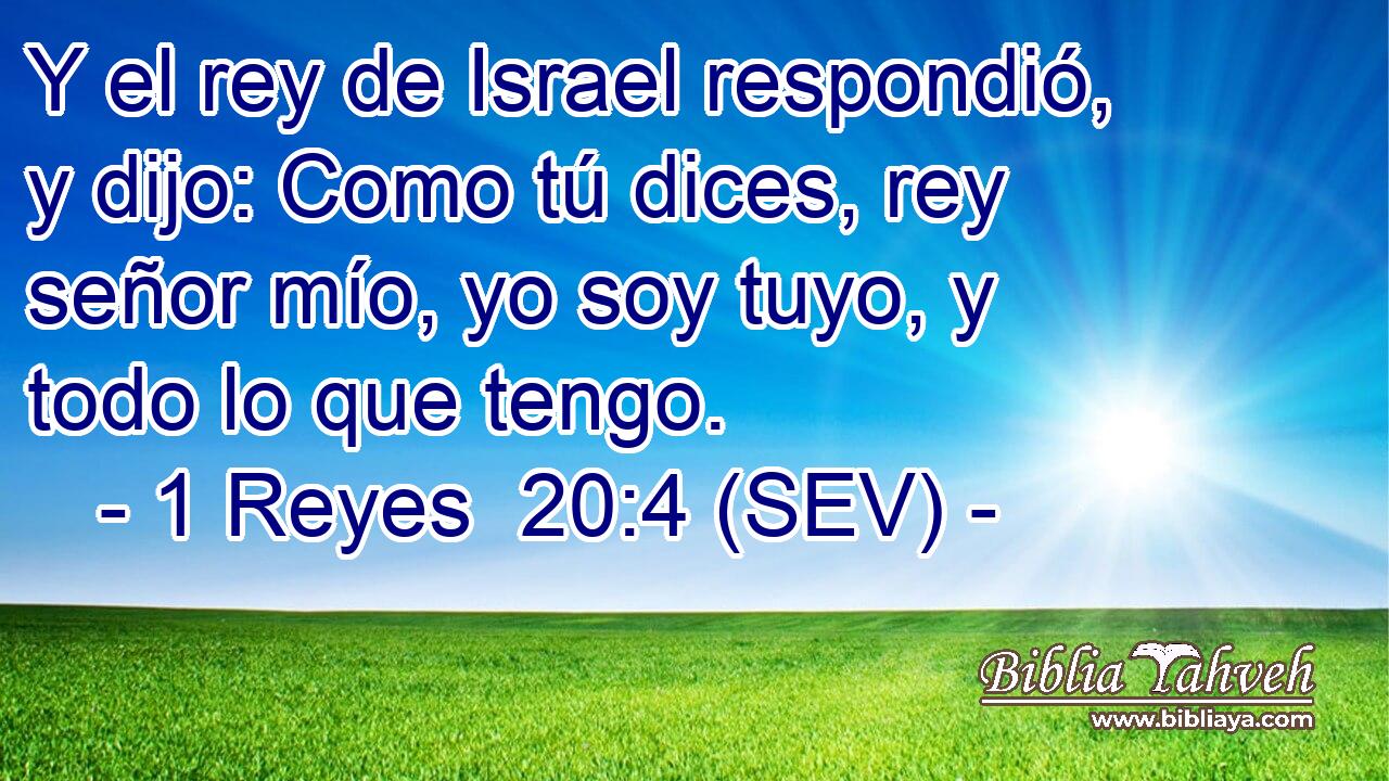 Y el rey de Israel respondió, y dijo: Como tú dices, rey señor mío, yo soy tuyo, y todo lo que tengo.