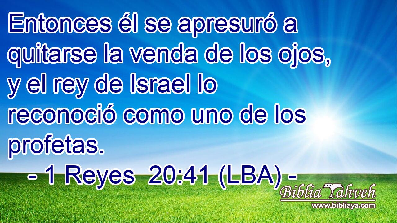 Entonces él se apresuró a quitarse la venda de los ojos, y el rey de Israel lo reconoció como uno de los profetas.