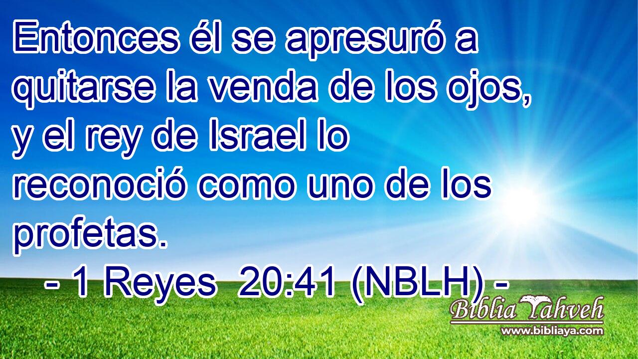  Entonces él se apresuró a quitarse la venda de los ojos, y el rey de Israel lo reconoció como uno de los profetas. 