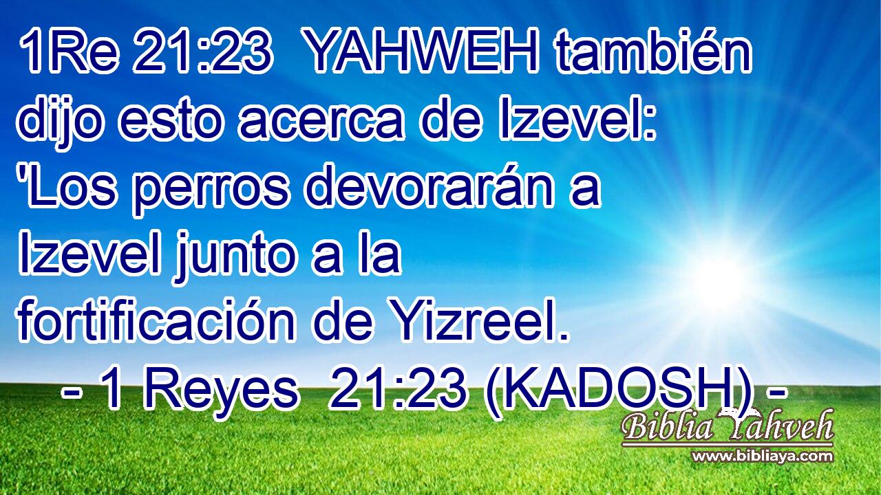  YAHWEH también dijo esto acerca de Izevel: 'Los perros devorarán a Izevel junto a la fortificación de Yizreel. 