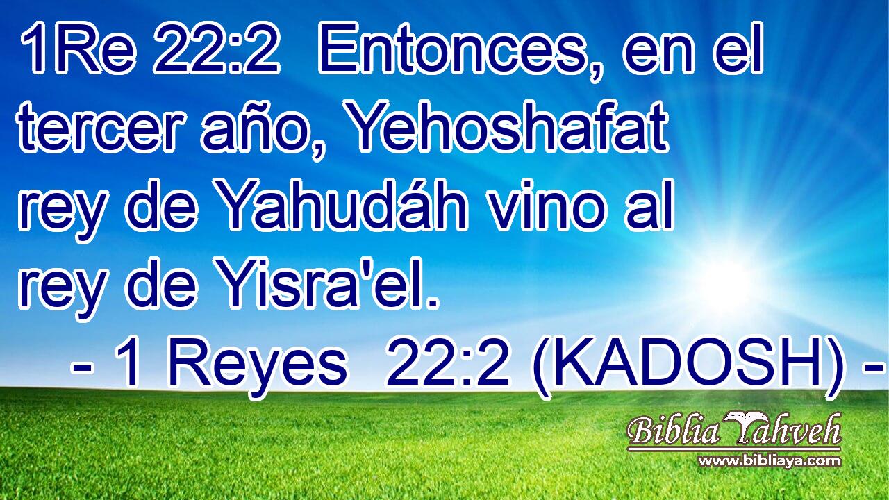  Entonces, en el tercer año, Yehoshafat rey de Yahudáh vino al rey de Yisra'el. 