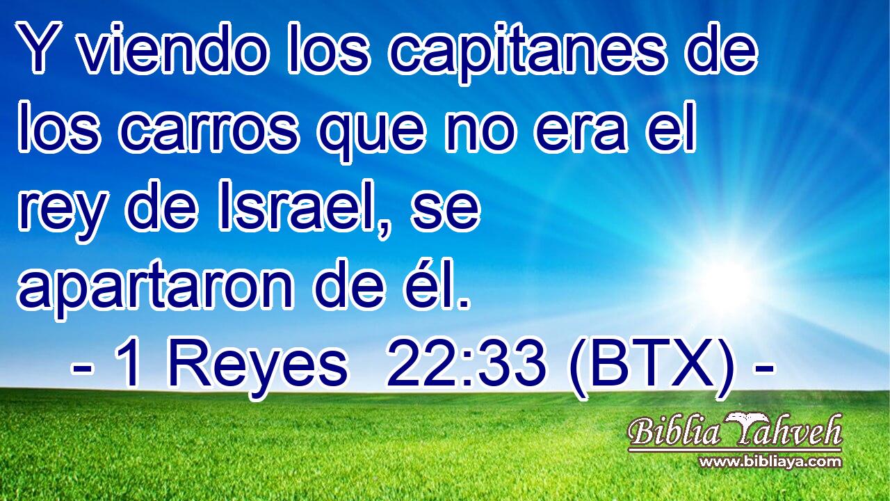 Y viendo los capitanes de los carros que no era el rey de Israel, se apartaron de él.
