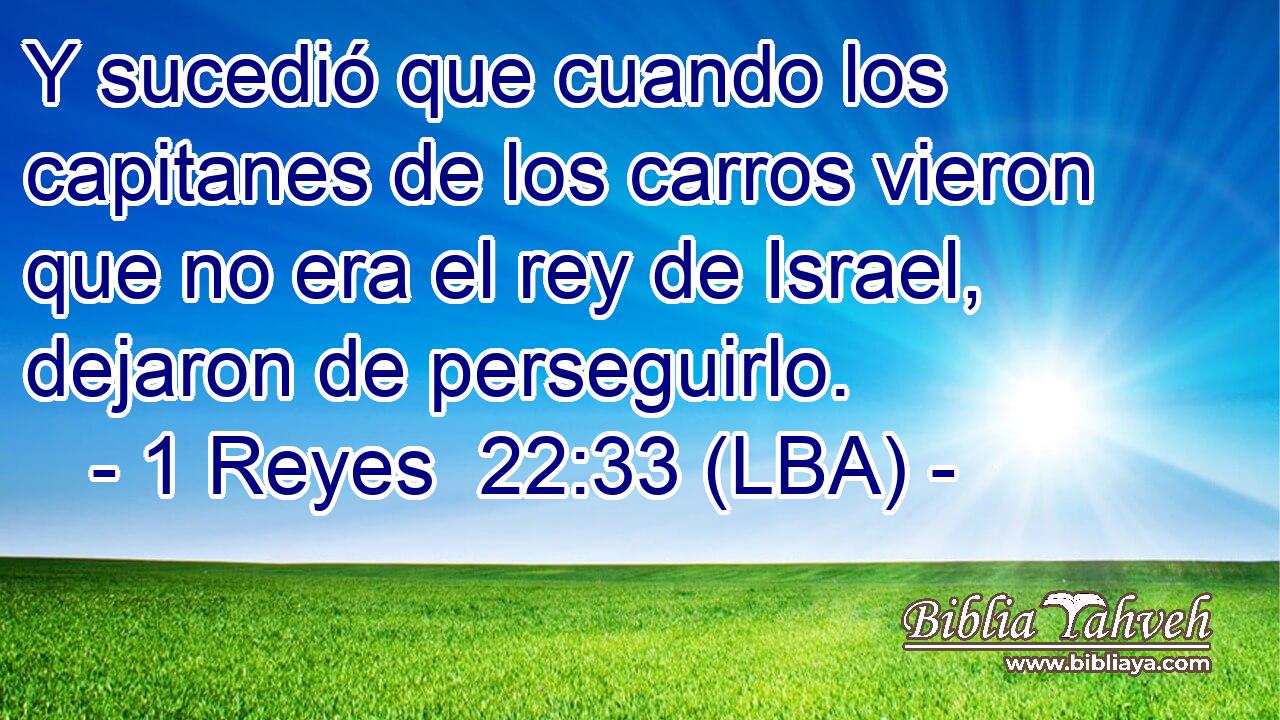 Y sucedió que cuando los capitanes de los carros vieron que no era el rey de Israel, dejaron de perseguirlo.