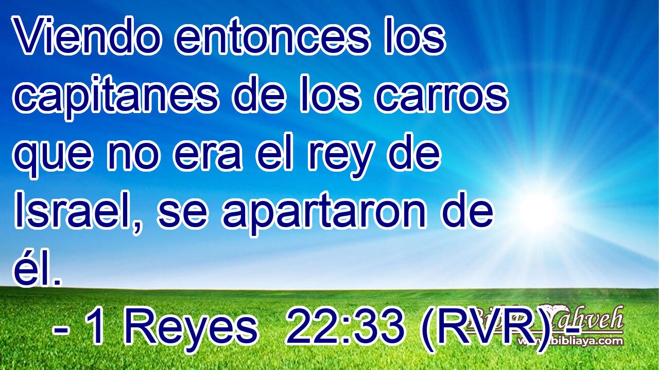 Viendo entonces los capitanes de los carros que no era el rey de Israel, se apartaron de él.