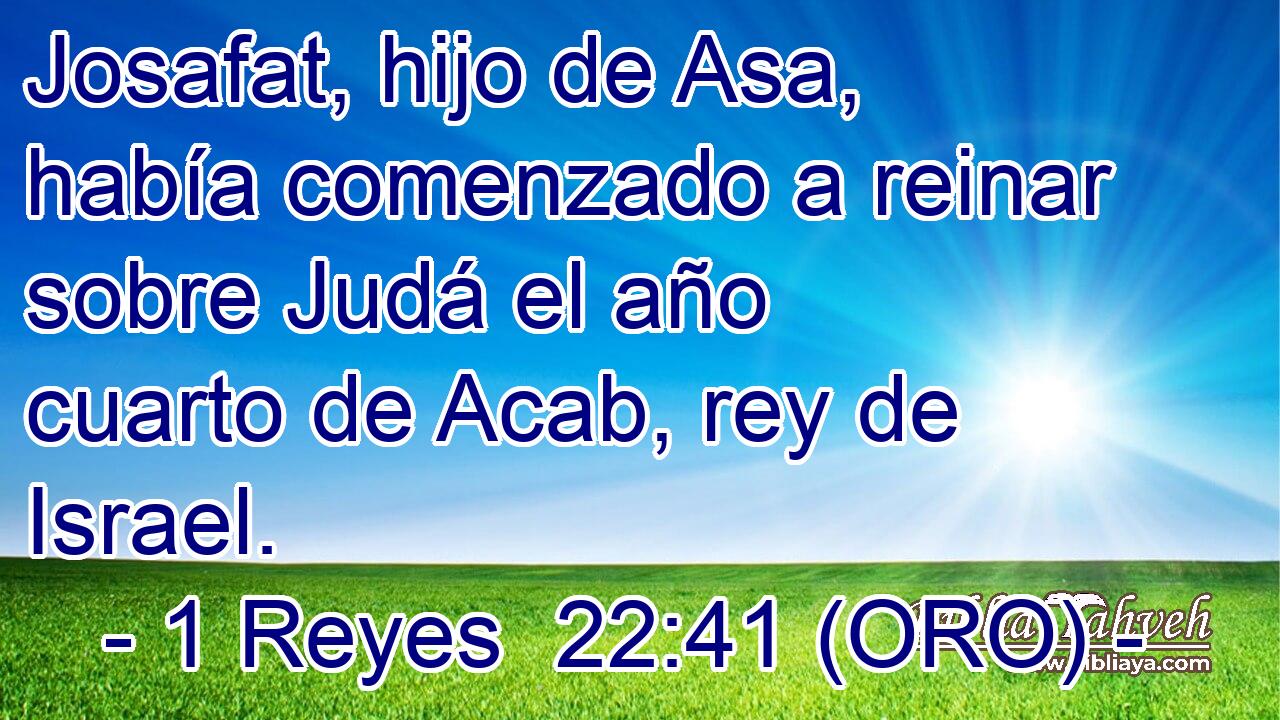  Josafat, hijo de Asa, había comenzado a reinar sobre Judá el año cuarto de Acab, rey de Israel. 