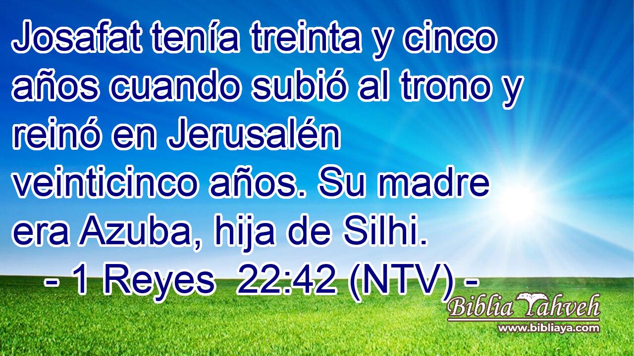 Josafat tenía treinta y cinco años cuando subió al trono y reinó en Jerusalén veinticinco años. Su madre era Azuba, hija de Silhi.
