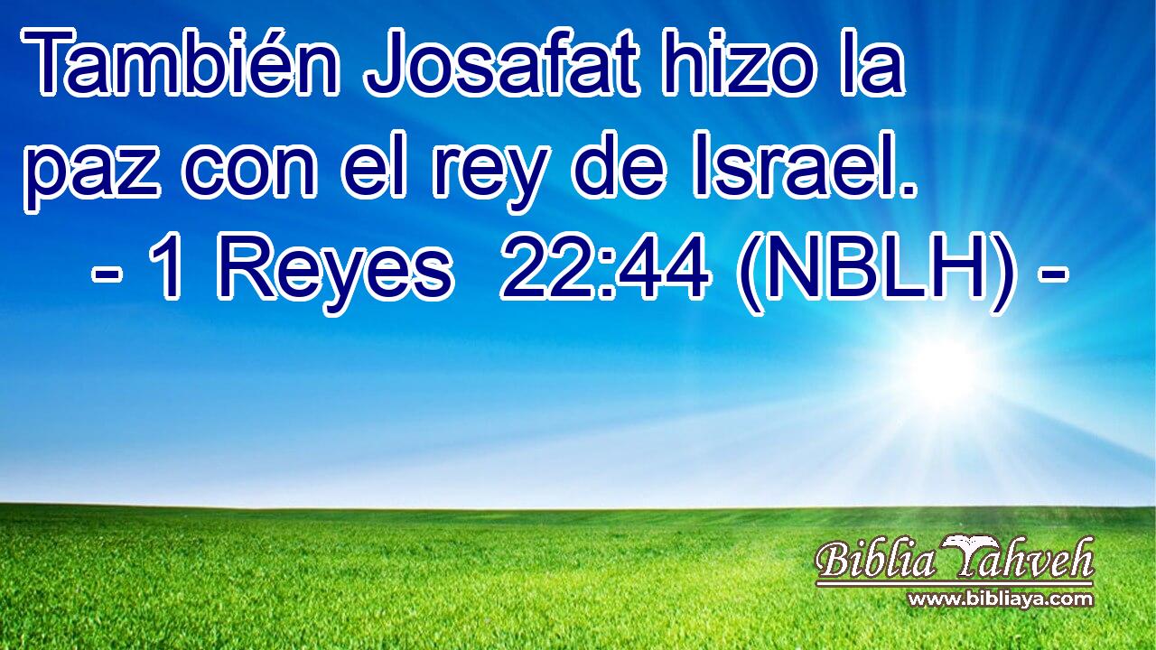  También Josafat hizo la paz con el rey de Israel. 