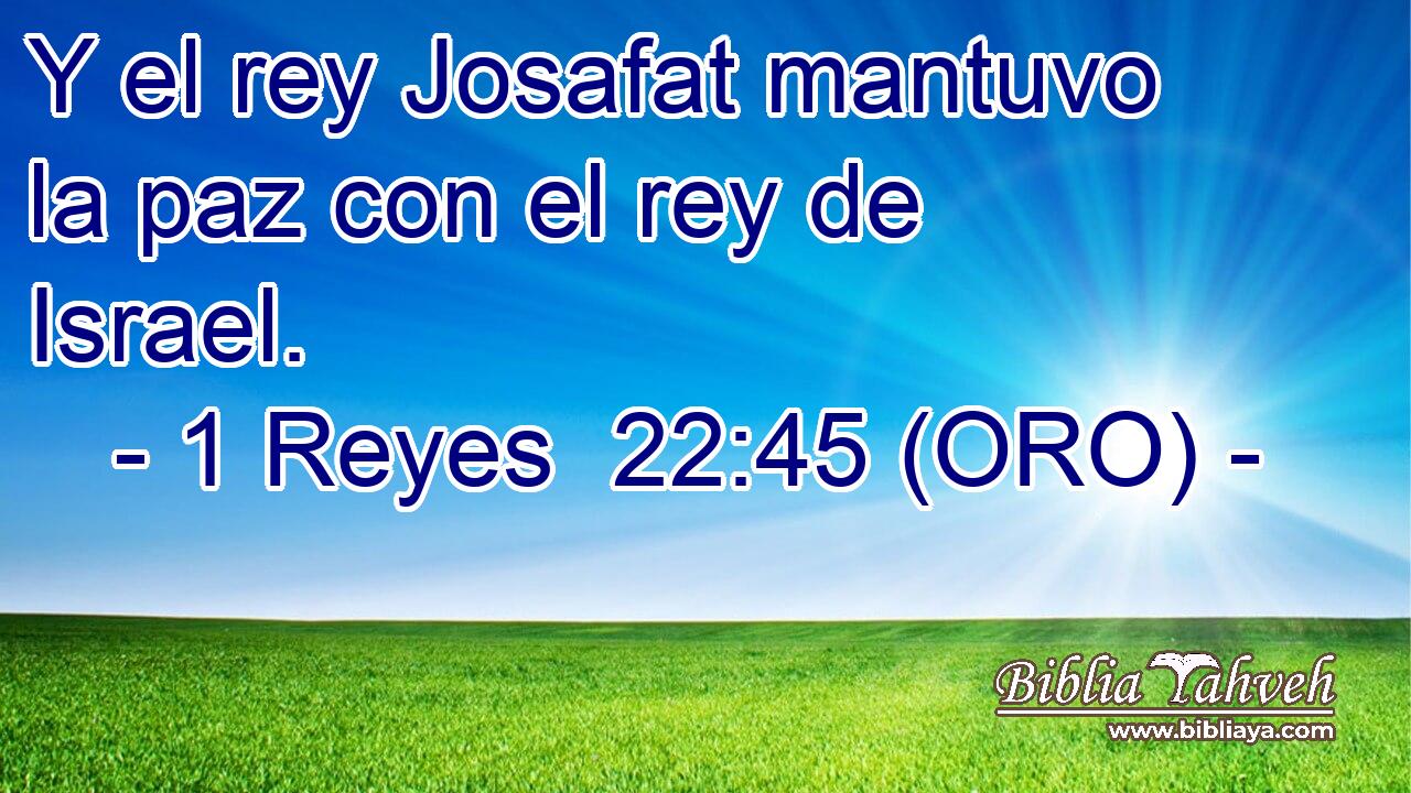  Y el rey Josafat mantuvo la paz con el rey de Israel. 
