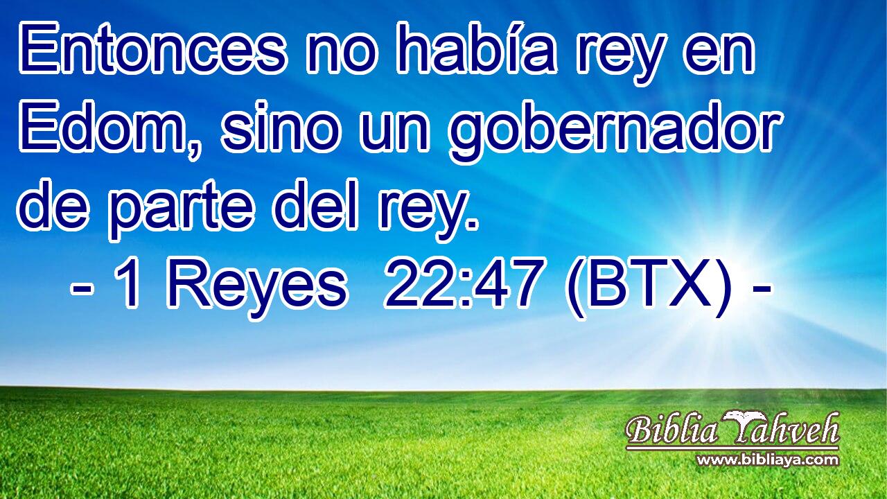 Entonces no había rey en Edom, sino un gobernador de parte del rey.