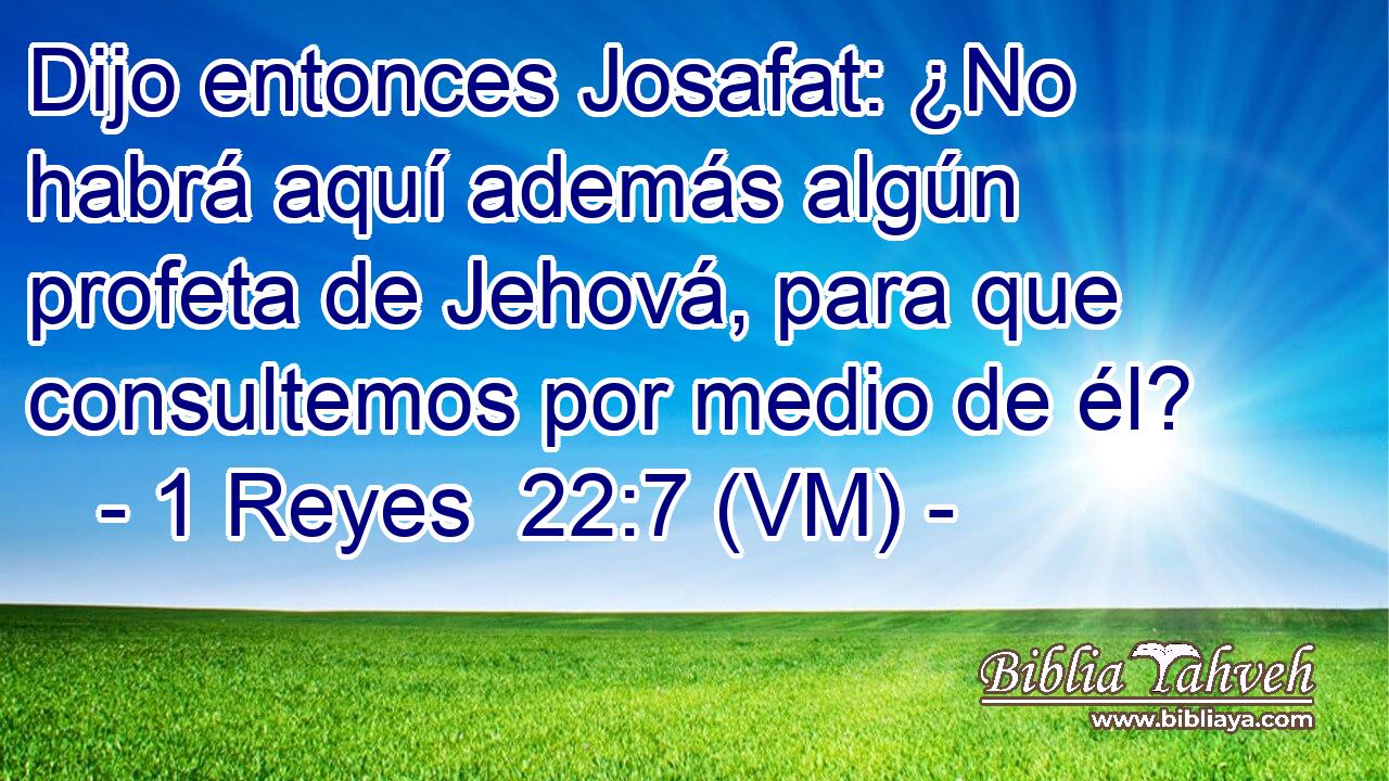  Dijo entonces Josafat: ¿No habrá aquí además algún profeta de Jehová, para que consultemos por medio de él? 