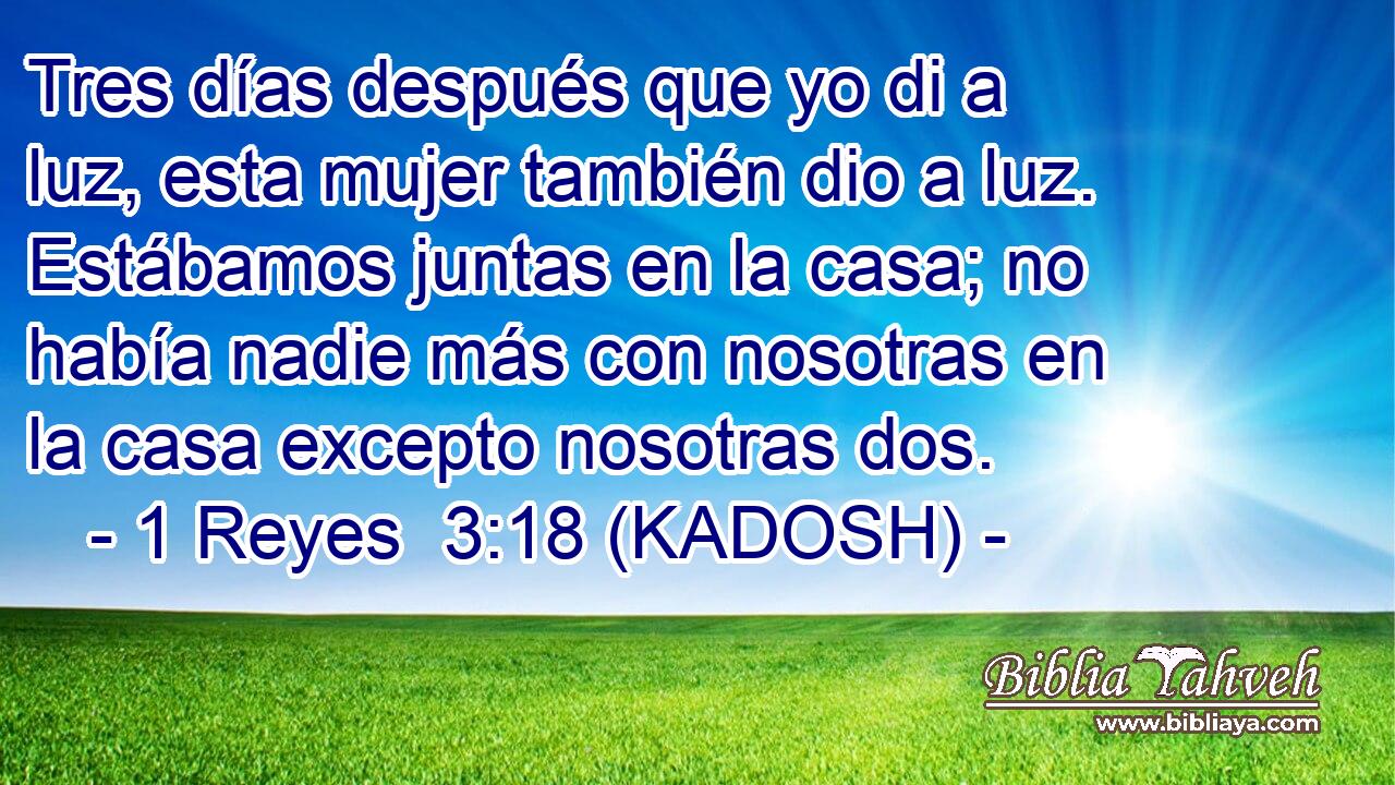  Tres días después que yo di a luz, esta mujer también dio a luz. Estábamos juntas en la casa; no había nadie más con nosotras en la casa excepto nosotras dos. 